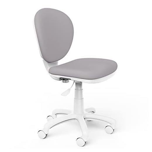 ENGERIO Kids Desk Chair, Ergonomic Children Study Computer Chair with Adjustable Height & Lumbar Support, Swivel Armless Mesh Student Chair for Boys Girls Teens (Gray)