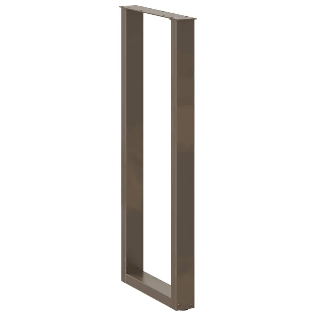 Patas de mesa de bar en forma de U, 2 unidades, acero natural, 40 x (110 – 111) cm, robustas patines de acero para mesas altas y mesas de bar, estructura de mesa estable, incluye material de