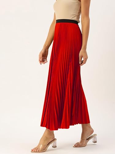 Image of ZWERLON | Women Accordian Pleat Maxi Flared Skirt