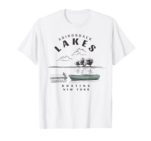 Adirondack Lakes NY Boating T-Shirt