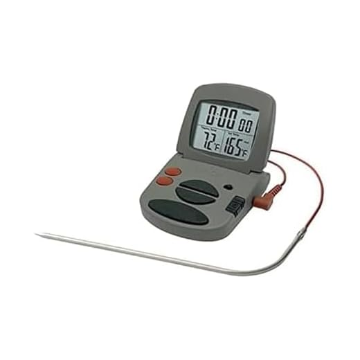 Taylor Precision Products Programmable with Timer Instant Read Wired Probe Digital, Meat, Food, Grill BBQ Cooking Kitchen Thermometer with Timer, Gray