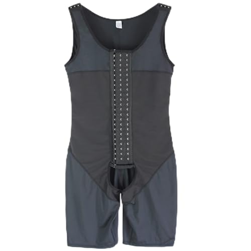 XMXM Plus Size Bodysuit for Men Weight Loss Compression Shaper Open Crotch Full Body Shapewear Tummy Control Waist Trainer