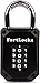 FortLocks Gym Locker Lock - 4 Digit, Heavy Duty, Hardened Stainless Steel, Weatherproof and Outdoor Combination Padlock - Easy to Read Numbers - Resettable and Cut Proof Combo Code - 1 Pack Black