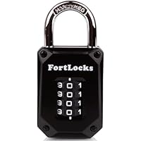 3 Lucchetti A Combinazione 4 Cifre - Per Armadietti, Palestre, Scuole, Nero, Lega Di Zinco - Foto 5