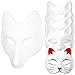 Toyvian Therian Mask Cat Masks Fox Mask Set White Paper Mask Hand Painted Blank Mask Diy Your Own Mask Cosplay Fox and Cat Animal Mask DIY Blank Masks Masquerade Accessories
