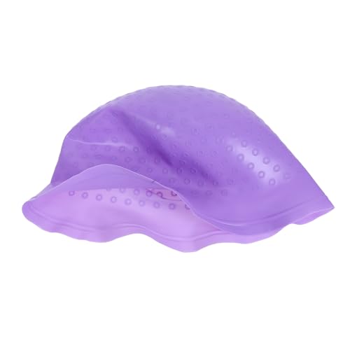 Vaguelly Bonnet à Mèches en Silicone Réutilisable Violet Crochet Intégré Outil de Coloration Précis pour Salon et Usage Maison Bonnet de Teinture pour Mèches Professionnelles