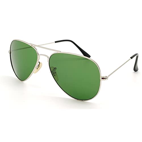 Image of Louis Kouros Armstoner Aviator Classic Trendy 3026 sunglasses | Mirror Lens | 400 UV Protected | For Men's Women's | Medium | 62mm Lens Width