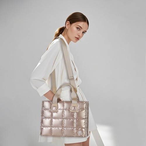 Image of Women's Handbag Thickened Large Capacity Down Jacket Tote Bag Thickened Base Wear-resistant Waterproof Mommy Bag Suitable for Commuting and Business Travel