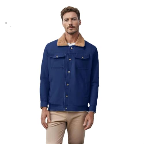 Veste d'automne et d'hiver pour homme veste décontractée en coton uni