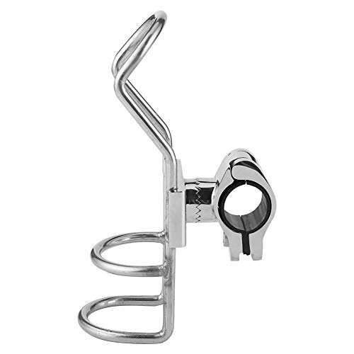 Terisass Porta Canne da Pesca in Acciaio Inox - 2 Pezzi Supporto per Rastrelliera su Guida Morsetto per Barca, Kayak Marino - 26mm 32mm