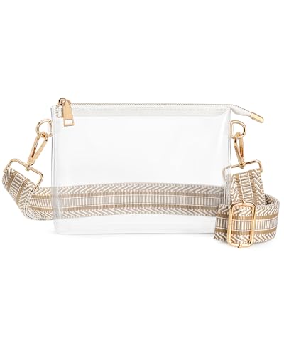 Image of Lorbro Clear Purse for Women Stadium Approved, Clear Crossbody Bag with Zipper Closure, Transparent Purse for Concert Sports