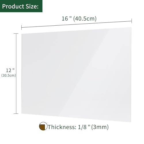 Image of UU&FIL White Acrylic Sheets 12 inch x 16 inchx 1 /8 inch, 2 Pack 38.7% Translucent White Cast plexiglass Sheets for DIY Display Projects, Signage, Craft, Photo Frame, Painting and Easy to Cut.