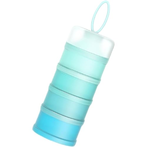 粉ミルクグリッド 保存容器 携帯用粉ミルクボックス ベビーミルクパウダーサブパッケージボックス 大容量スナックサブパッケージボックス (ブルー)