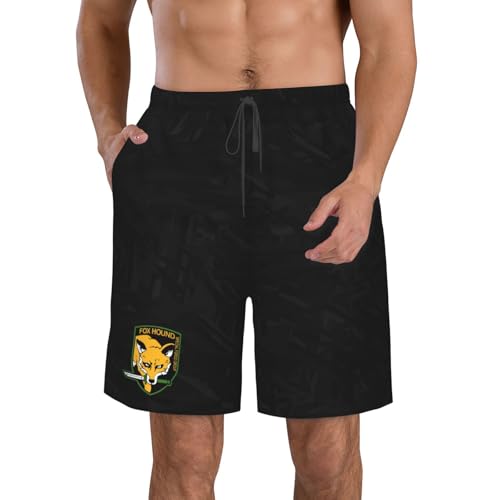 Simple_Metal-Gear-Solid Fox Teenager Beach Shorts Swim Trunks Quick Dry Summer Outdoor Workout Shorts