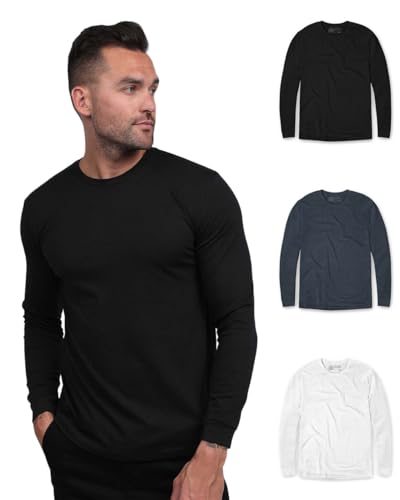 INTO THE AM Long Sleeve Tee Shirts for Men S-3 XL - Men's Longsleeve Casual Work T-Shirts