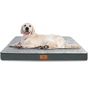 Gzvxuny Cama Perro Grande, Cama Ortopedica para Perros Impermeable con Espuma De Caja De Huevos, Colchoneta Perro Lavable con Funda Desenfundable, Antideslizante, Gris L(90x60x8cm)