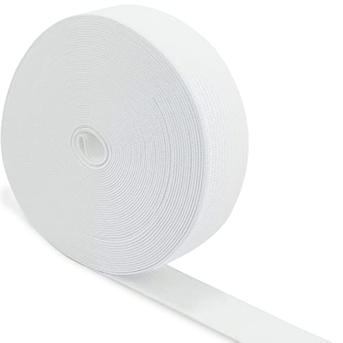 White Elastic Band Knit Sewing Stretch Elastic Spool 1 Inch Wide Elastic Bands For Sewing Heavy Stretch Strap High Elasticity Knit Flat Band For Diy Craft Elastic Cord Sewing Accessories (11 Yards) #TOP13