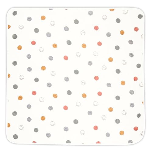 Stephan Baby Hooded Towel - Playful and Soft 100% Cotton Velour Terry Cloth, 29" Square, Smile