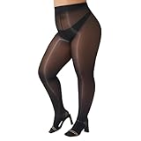 Yilamny Ölig Glanzstrumpfhosen Damen Große Größen 40 Denier Feinstrumpfhose Hoher Taille Glänzende Strumpfhose (Schwarz, XL XXL)