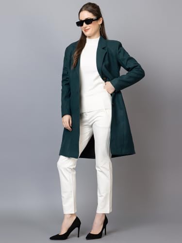 Image of CHKOKKO Women Chic Winter Coat Single Breasted | Knee Length Design with Buttoned Closure and Practical Front Side Pockets for Stylish and Comfortable Wear