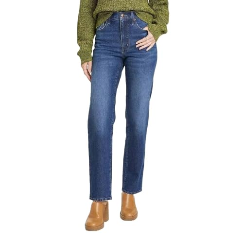 Universal Thread Women's High-Rise 90's Straight Jeans - (US, Numeric, 2, Regular, Short, Dark Wash)