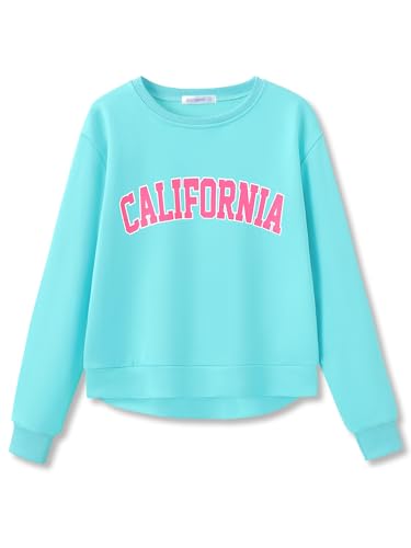 Crop Sweatshirt for Little & Big Girls - Cool Top Clothes Stylish Graffiti/California/New York Size 6-18