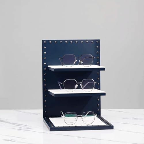 Expositor de gafas de sol retro azul soporte para ordenar monturas 4