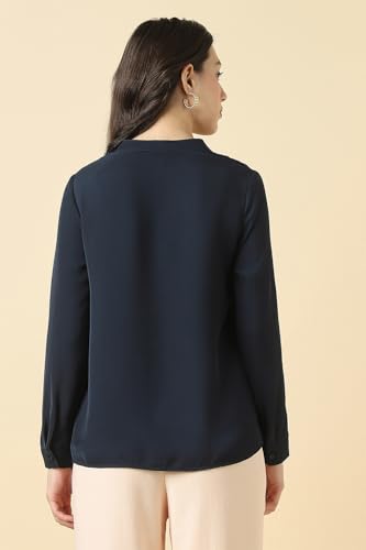 Image of Allen Solly Women's V-Neck Top | Full Sleeve | Regular Fit | Soft Comfortable Fabric | Everyday Casual Essential