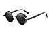 Vivian & Vincent Vintage Hippie Retro Metal Round Circle Frame Sunglasses Black Frame Black Lens