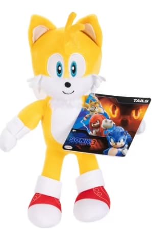 Sonic The Hedgehog Tails 3 Movie Plush Sonic 9-Inch Stuffed Toy Figure - Officially Licensed Sonic 3 Movie