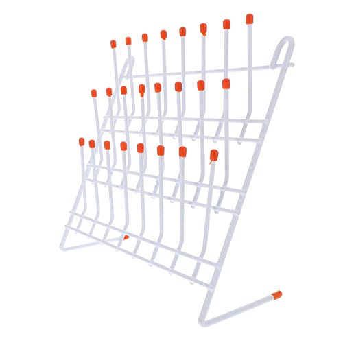 Ukcoco Tube Drying Rack Laboratory Draining Rack, Glassware Beaker Drying Holder Steel Wire Test Wall-Mount Tree Stand Cleaning Frame Tool 24 Pegs Baby Bottle Drying Rack #TOP2
