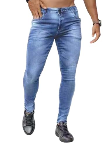 Kinghua Skinny Jeans Men Summer Fall Casual Distressed Beach Denim Slim Straight Leg Stretch Streetwear Pants with Pockets