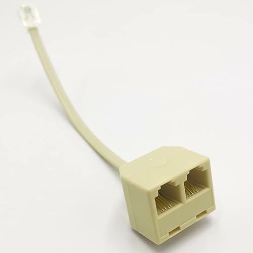 Miniatura 2 de 2+1Pack 2pcs divisor de línea telefónica 1 a 2 RJ11 6P4C 1 macho a 2 hembras con 5 pulgadas de coleta y 1 unid teléfono línea acoplador para línea