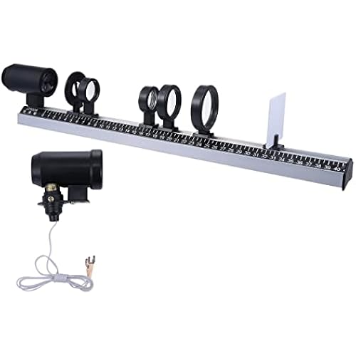 Hemobllo Physical Optical Equipment Set - 1 Set Concave/Convex Lens Optical Bench and Attachment Set Complete Optical Teaching Equipment Physical Imaging Equipment for Laboratory