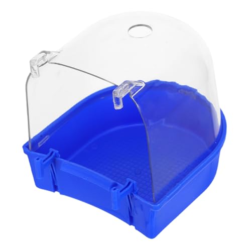 BESPORTBLE オウムの浴槽 オウムシャワー オウムの水浴び場 バードシャワーバス インコ用鳥かご風呂 ケージ用の透明なバードバス 鳥かご吊り風呂 鳥かごのバスタブ オウム風呂 Blue