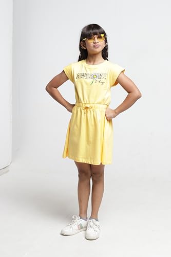 Image of T2F Girls Cotton Printed Casual Knee-Length Dress(Pack of 3)