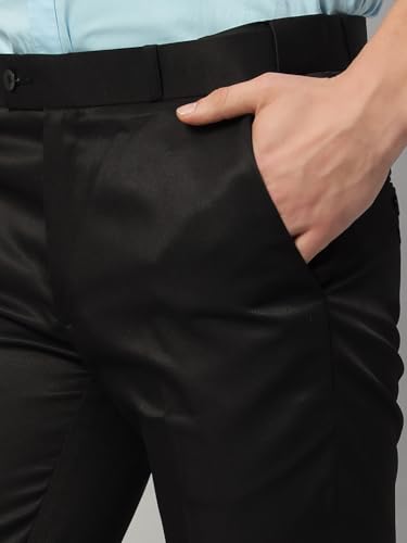 Image of Vogaan Formal Pant with Expandable Waist for Men | Men's Cotton Regular Fit Flat Front Pant for Party and Casual Wear