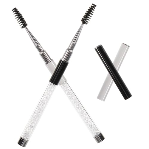 VICASKY 2pcs Eyelash Brushes with Spiral Design Reusable Lash Applicator Tool for Makeup Eyelash Combs for Separation and Mascara Application for Home Travel Use