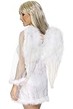 Disponible en solo un tamaño Smiffys-20094 Alas de ángel, Blancas, con Plumas, 50cmx60cm / 20inx24in, Color, Applicable (Smiffy\'S 20094)