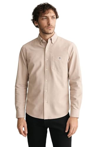 Gant Para Hombre. 3000200 Camisa Oxford Regular Fit Beige (L), Casual, AlgodóN, Manga Larga - 3