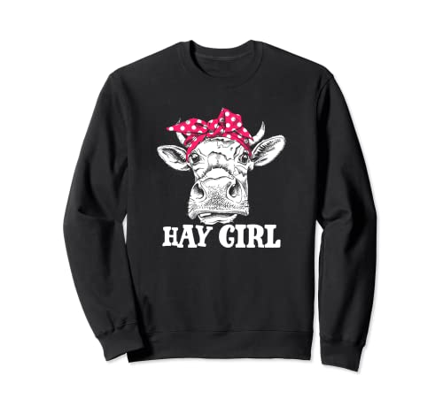 Hay Girl funny Cow Sudadera