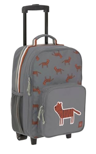 LÄSSIG Kinder Trolley Kindergepäck Reisekoffer mit Packriemen und Rollen ab 3 Jahre, 22 Liter, 46 cm/Kids Trolley Safari Tiger