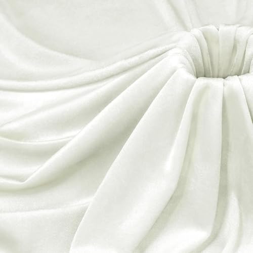 Image of Amazon Brand - Umi 3 Mtr Multi Purpose Velvet Fabric Cloth for Decoration, Trousseau Packing, Party Hall, Bouquet, Gift Packing, Decor, Pooja Room (3 Mtr, White), Solid