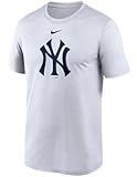 Nike Men's MLB Wordmark Logo Legend Dri-Fit T-Shirt (US, Alpha, XX-Large, Regular, Regular, White, New York Yankees)