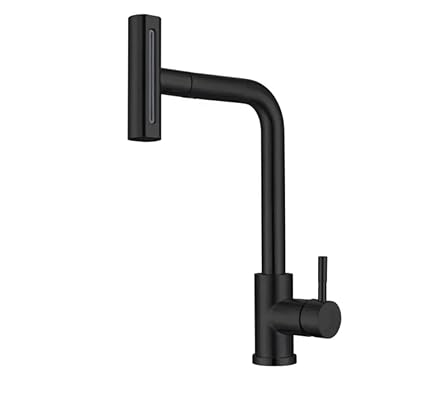 THOISEWELT 4 Mode Water Supply Pillar Cock Basin Tap Sink Cock Deck Mounted Stainless Steel Material (Black Matt)