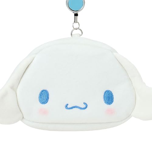 Sanrio 303291 Face Shape Pass Case & Pouch, Cinnamo Roll, Cotton, PVC, Steel, Polyester, Commuter Pass with Reel Included, Storage for Small Items, Ages 15 and Up4