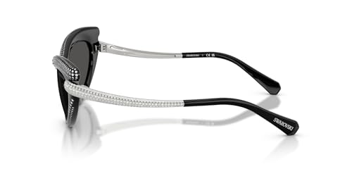 Swarovski Women's SK6038 Cat Eye Sunglasses, Black/Dark Grey, 56 mm3