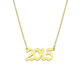 Ovian Birth Year Number Necklace for Women 18K Gold Plated Stainless Steel Birthday Pendant Necklace Memorable Anniversary Jewelry