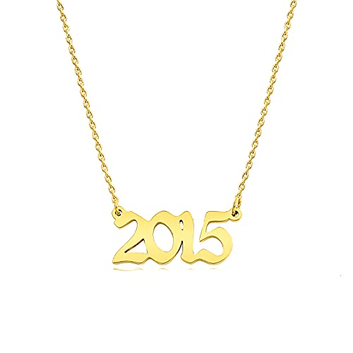 Ovian Birth Year Number Necklace for Women 18K Gold Plated Stainless Steel Birthday Pendant Necklace Memorable Anniversary Jewelry
