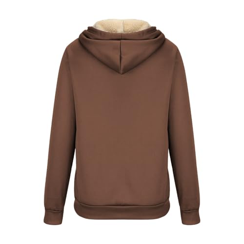 Women Zip Up Fleece Jacket Thick Sherpa Lined Hooded Sweatshirts Long Sleeve Winter Thermal Coats with Pockets4